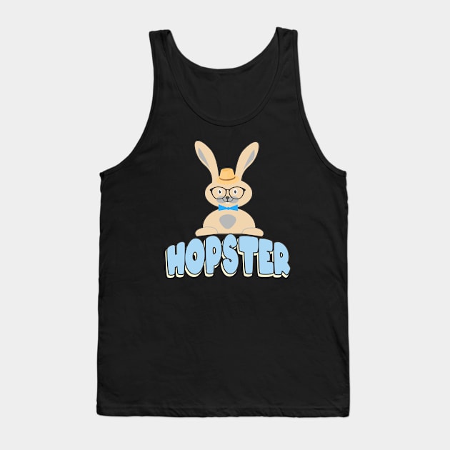 Funny Hipster Bunny Tank Top by Foxxy Merch